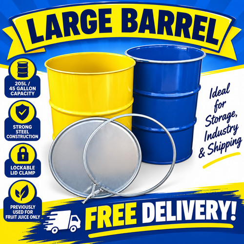 Metal drum steel - metal,