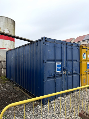 Blue steel shipping container - shipping,